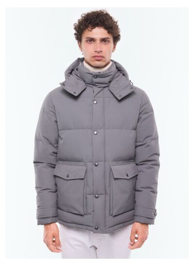 Doudoune à capuche en toile déperlante