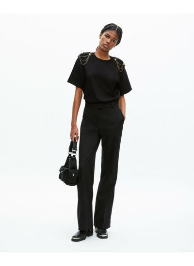 T-Shirt Manches Courtes Avec Details Epaules