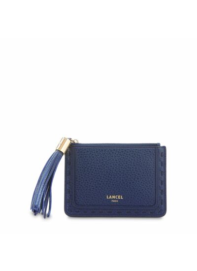 Premier Flirt de Lancel - Porte-cartes zippé L - Grand modèle - Bleu Petrole