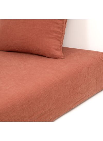 Desforges - Drap housse en lin lavé 160 g/m², Petit Jour