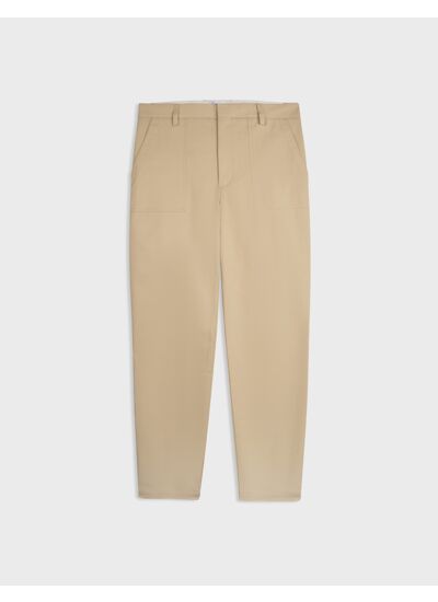 Pantalon Ignacio en canvas de coton beige