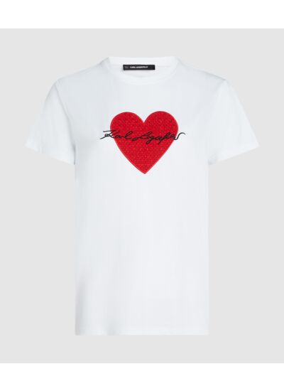 SIGNATURE HEART BOUCLE T-SHIRT