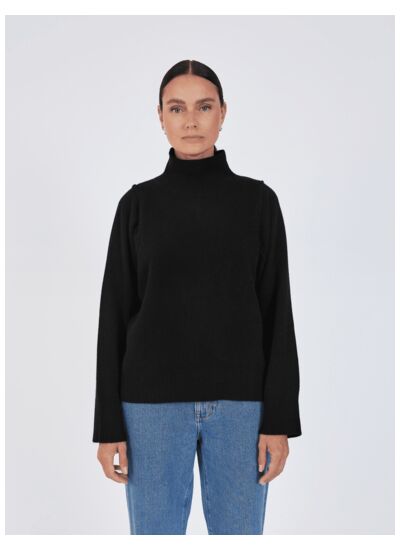 Pull col roulé ML Vekina NOIR