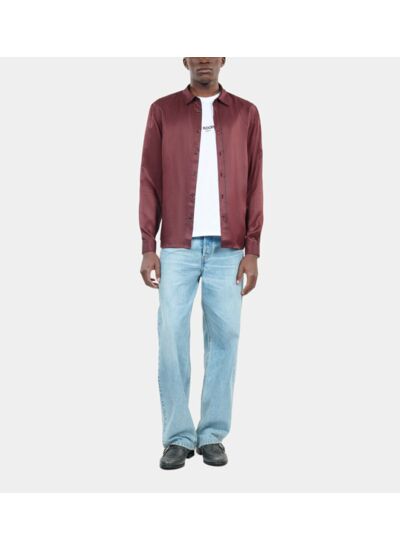 Chemise À Rayures Noires Et Rouges Homme