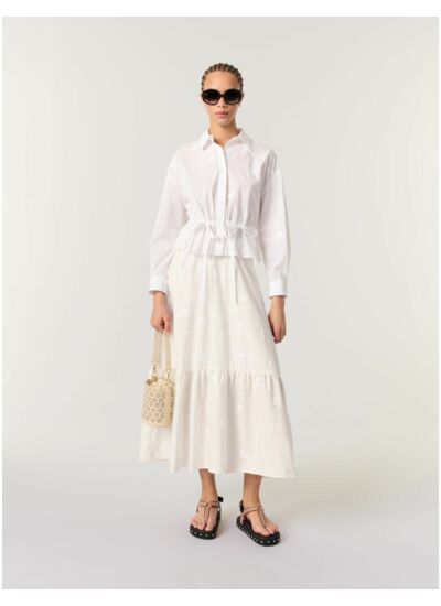 Chemise courte brodée