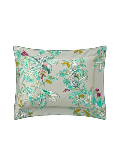 Yves Delorme - Taie d'oreiller en satin de coton bleu, Alcazar