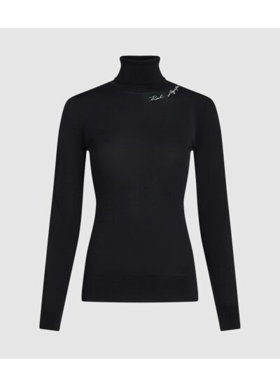 EMBROIDERED LOGO TURTLENECK