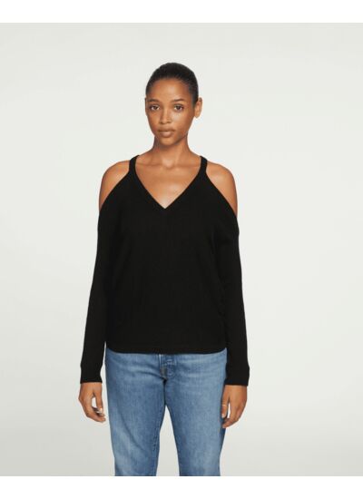 Pull Mara Pull cachemire col v ouverture epaule