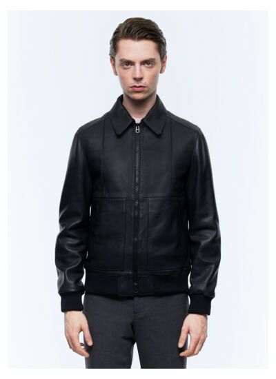 Blouson en cuir d'agneau certifié