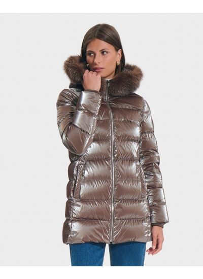 Doudoune Dalya Taupe en Polyamide
