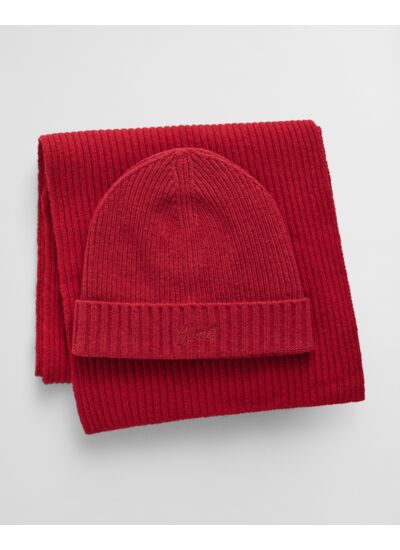 Script Graphic Beanie & Scarf Gift