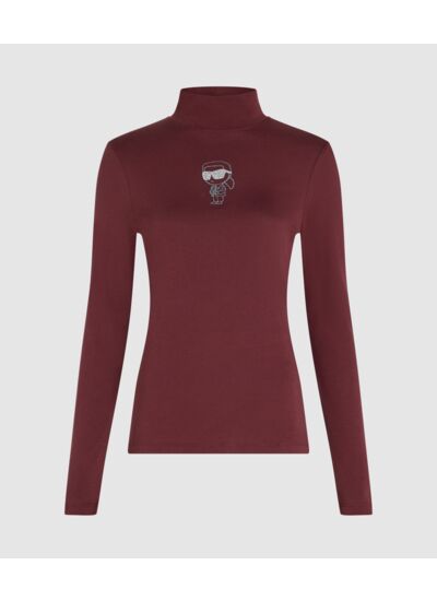 IKON GLITTER MOCK NECK LS TOP