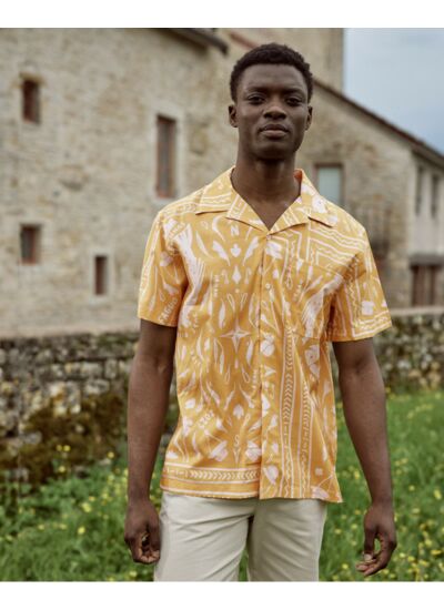 Chemise kaki & écru