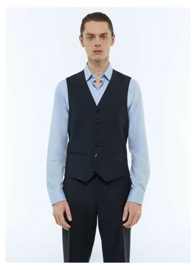 Gilet de costume en toile de laine