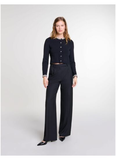 Cardigan à bords strassés