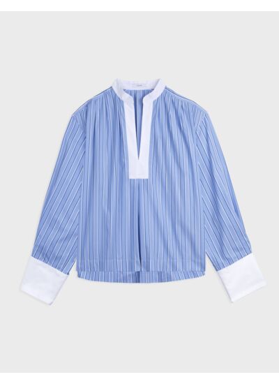 Blouse oversize Agnès rayée bleue
