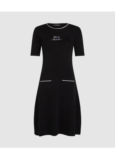 SHORT SLEEVE KNIT DRESS