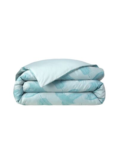 Yves Delorme - Housse de couette en satin de coton bleu, Le Cap