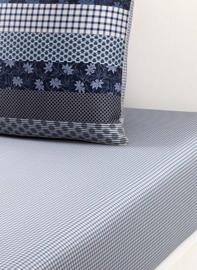 Kenzo - Drap housse en satin bleu, K Rythm