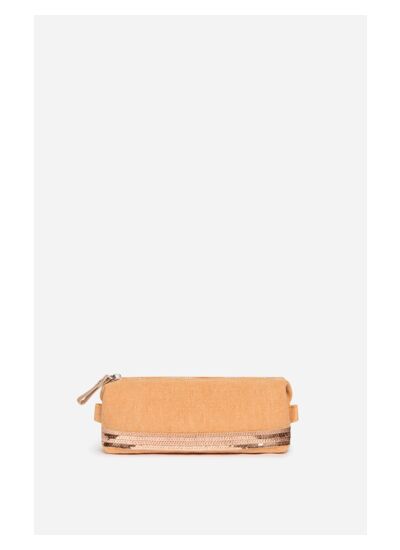 Trousse Ecolier En Lin & Sequins