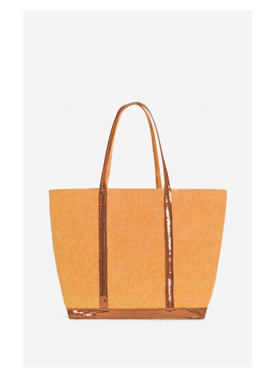 Cabas L Zippé En Lin Porté Epaule