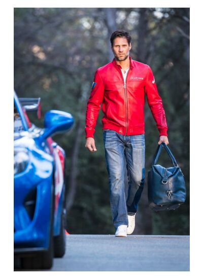 Blouson cuir Alpine Jean Rouge