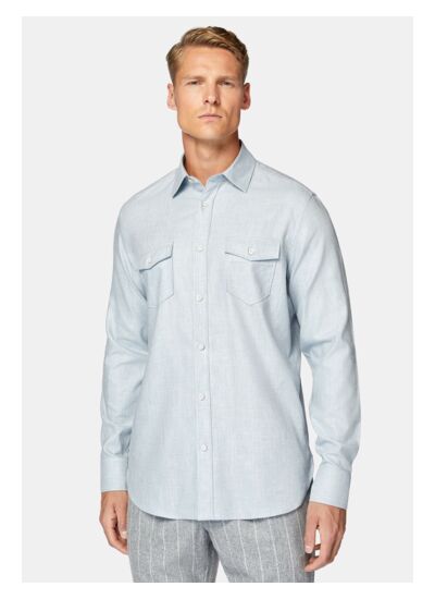 Chemise En Flanelle De Coton Tencel Regular Fit