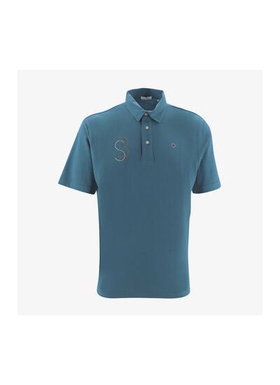 Polo manches courtes en coton avec broderie SB bleu