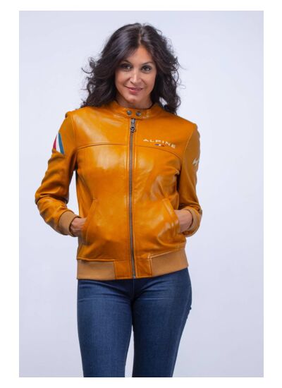 Blouson cuir Alpine femme Sophia Jaune