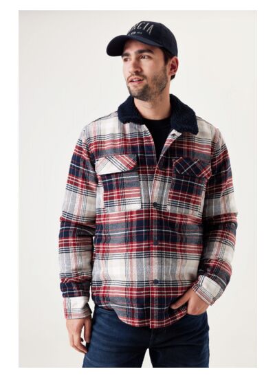 Men Overshirts Red