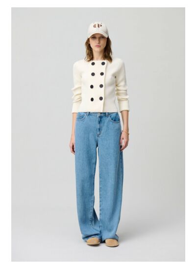 Cardigan laine mélangée boutonné