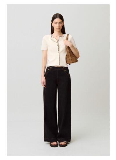 Cardigan maille contrasté