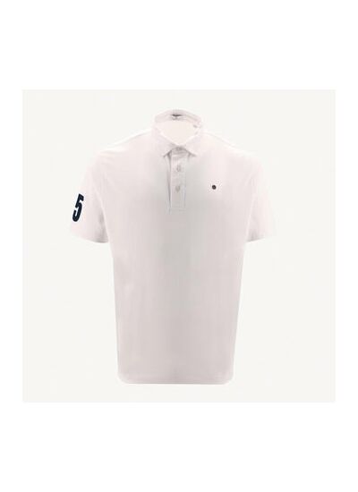 Polo manches courtes en coton avec broderie 15 blanc