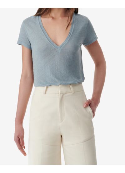 T-Shirt En Lin Col V Rodeo