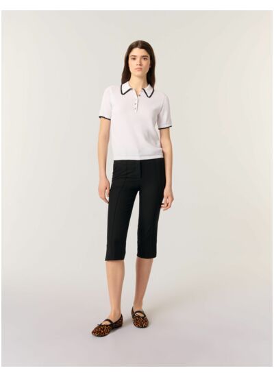 Polo en maille pointelle et crochet