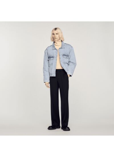 Blouson en denim molletonné