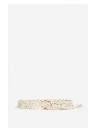 Ceinture Ecru En Cuir 45MM En 100% laine mérinos