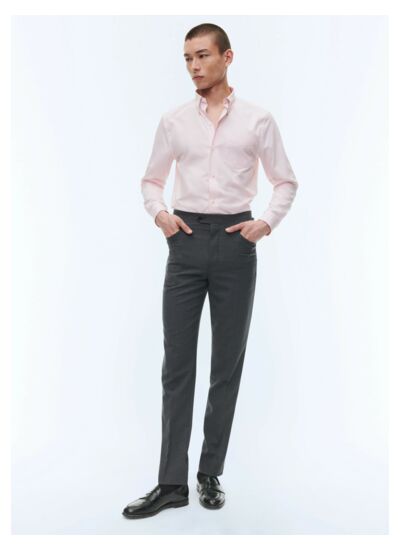 Pantalon gris en toile de laine fresco