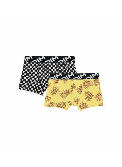 Lot de 2 boxers garçons en microfibre recyclée motif damier Dim Micro