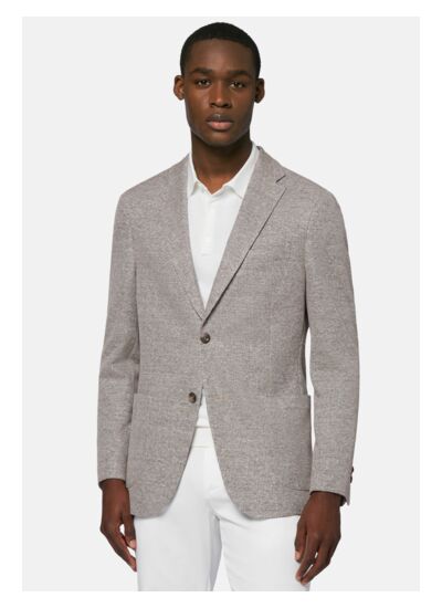 Veste Gris Tourterelle En Mélange Coton Et Lin B Jersey