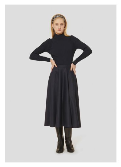 Jupe Jackie-Nuit en Laine Vierge