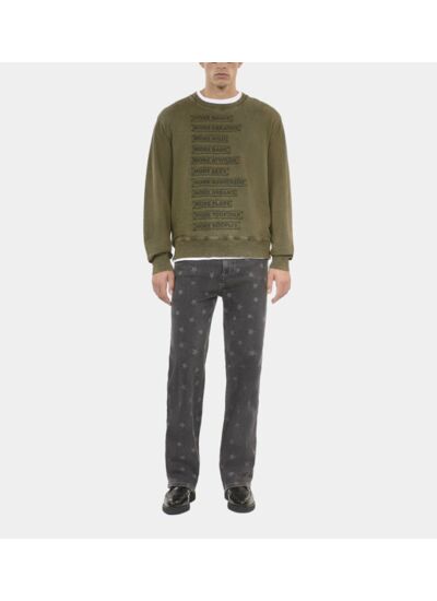 Sweatshirt À Patchs Kaki Homme