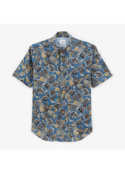 Chemise manches courtes regular émeraude imprimé bahamas