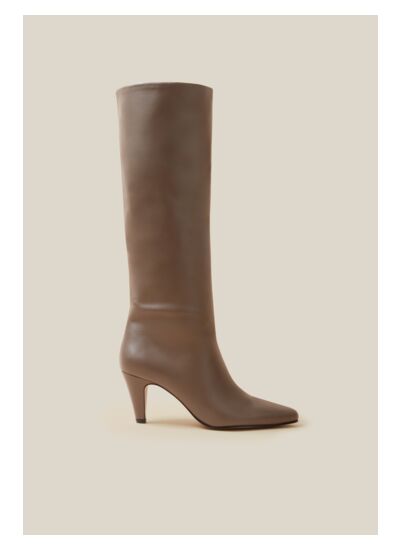 Bottes talons cuir lisse