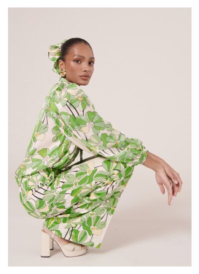 Pantalon Primavera-Vert en Lin