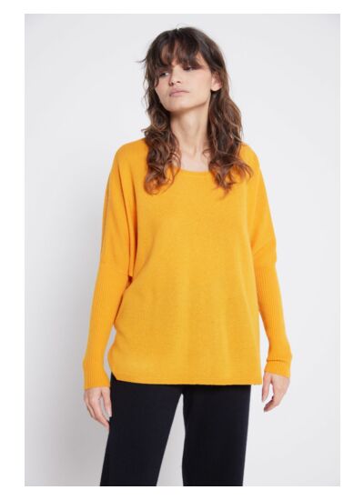 Pull poncho cachemire Agnes ORANGE PULPEUSE /