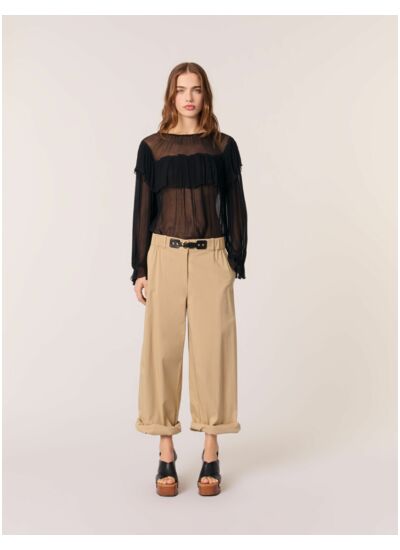 Top en mousseline à volants