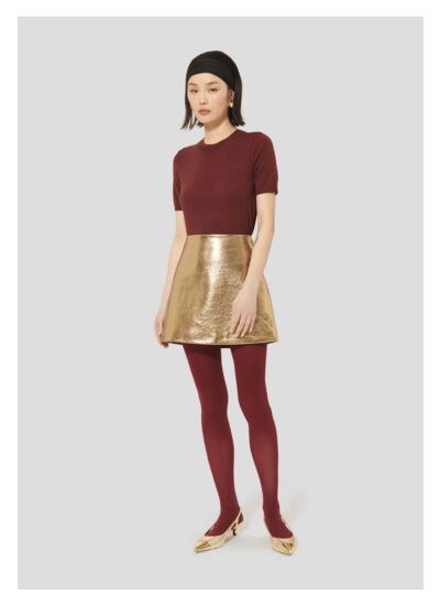 Jupe Josia-Or en Cuir D'Agneau