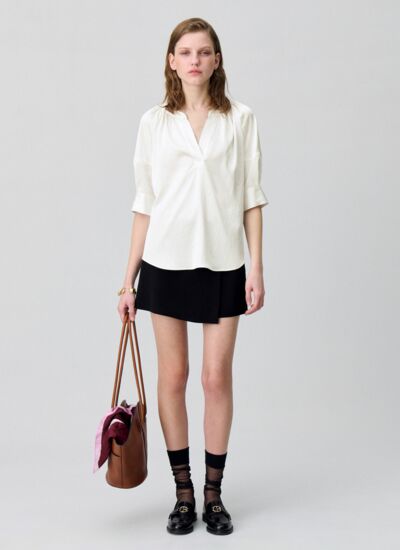 Claudie pierlot Blouse fluide col tunisien