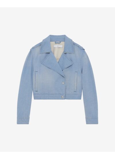 Veste Biker En Jean Délavé Omaj